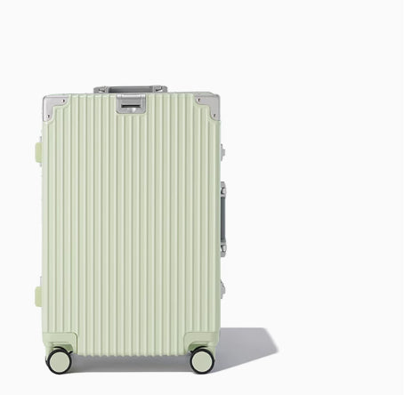 Mute Universal Wheel Password Leather Suitcase Aluminum Frame