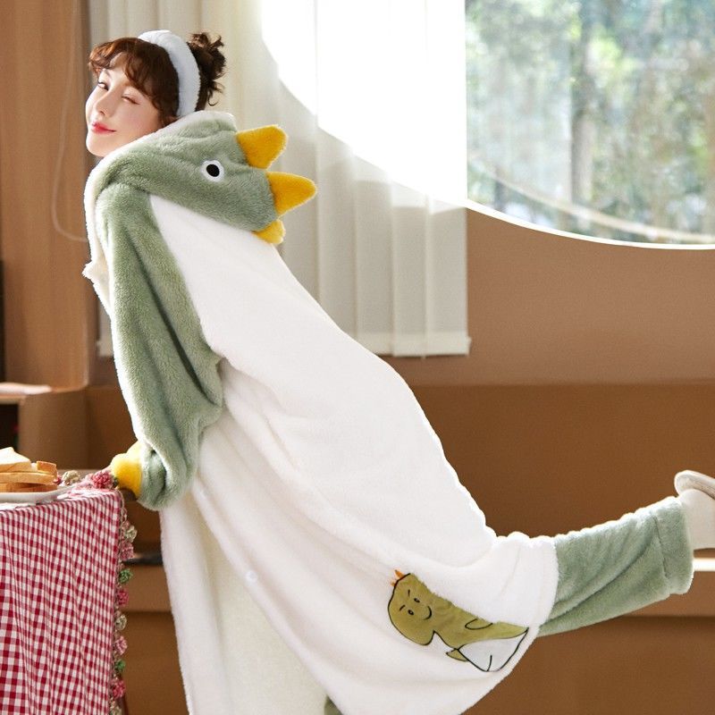 Sets Winter Flannel Cartoon Warm Pyjamas Animal Sleepwear