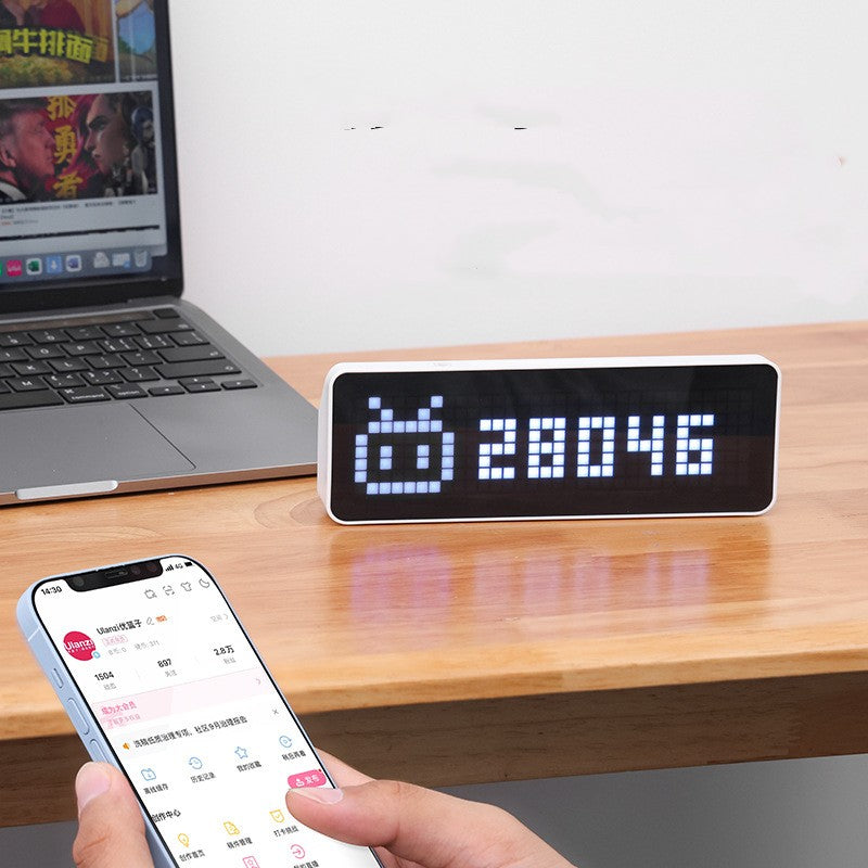 Self-media Blogger Multi-functional Desktop Clock Pixels