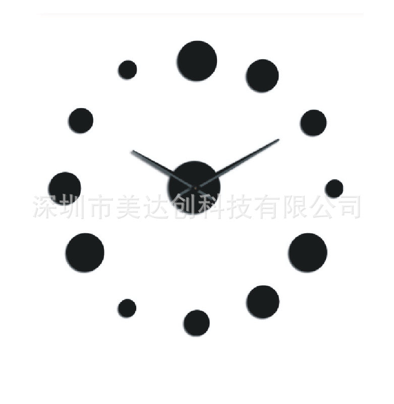 Circle Leisure Creative Extra Large Size DIY Stereo Clock Art Clock Wall Clock Mirror Sticker Clock