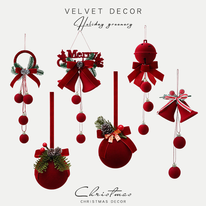 Exquisite Christmas Shop Windows Tree Hanging Decorations Ornaments Festival Party Atmosphere Decoration Props Christmas Bells