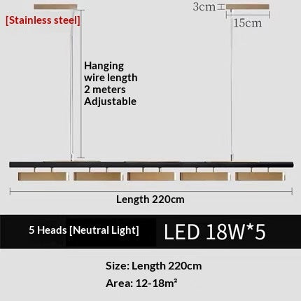 Rectangular Modern Metal Minimalist Pendant Light