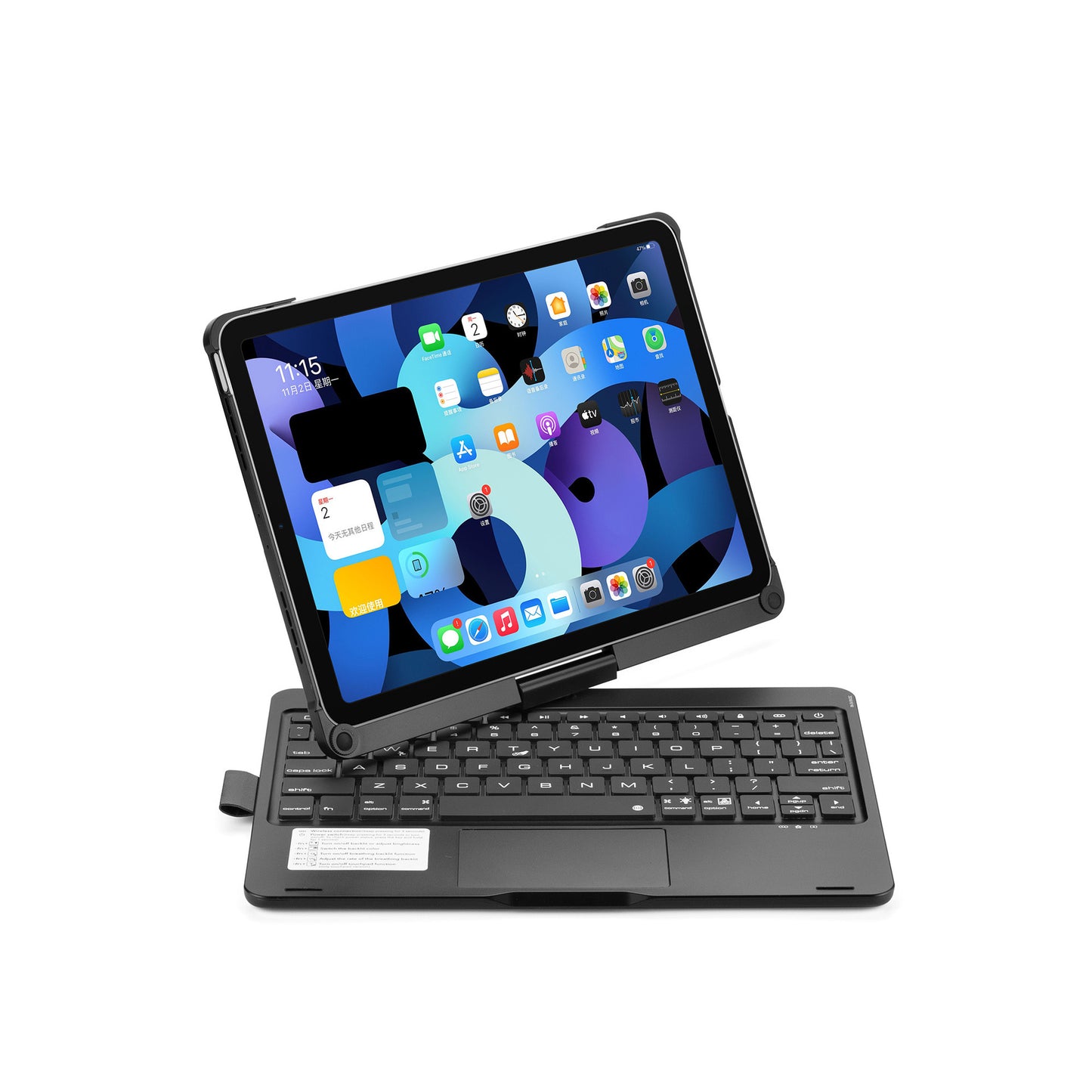 Bluetooth Keyboard Rotating With Touch Backlight
