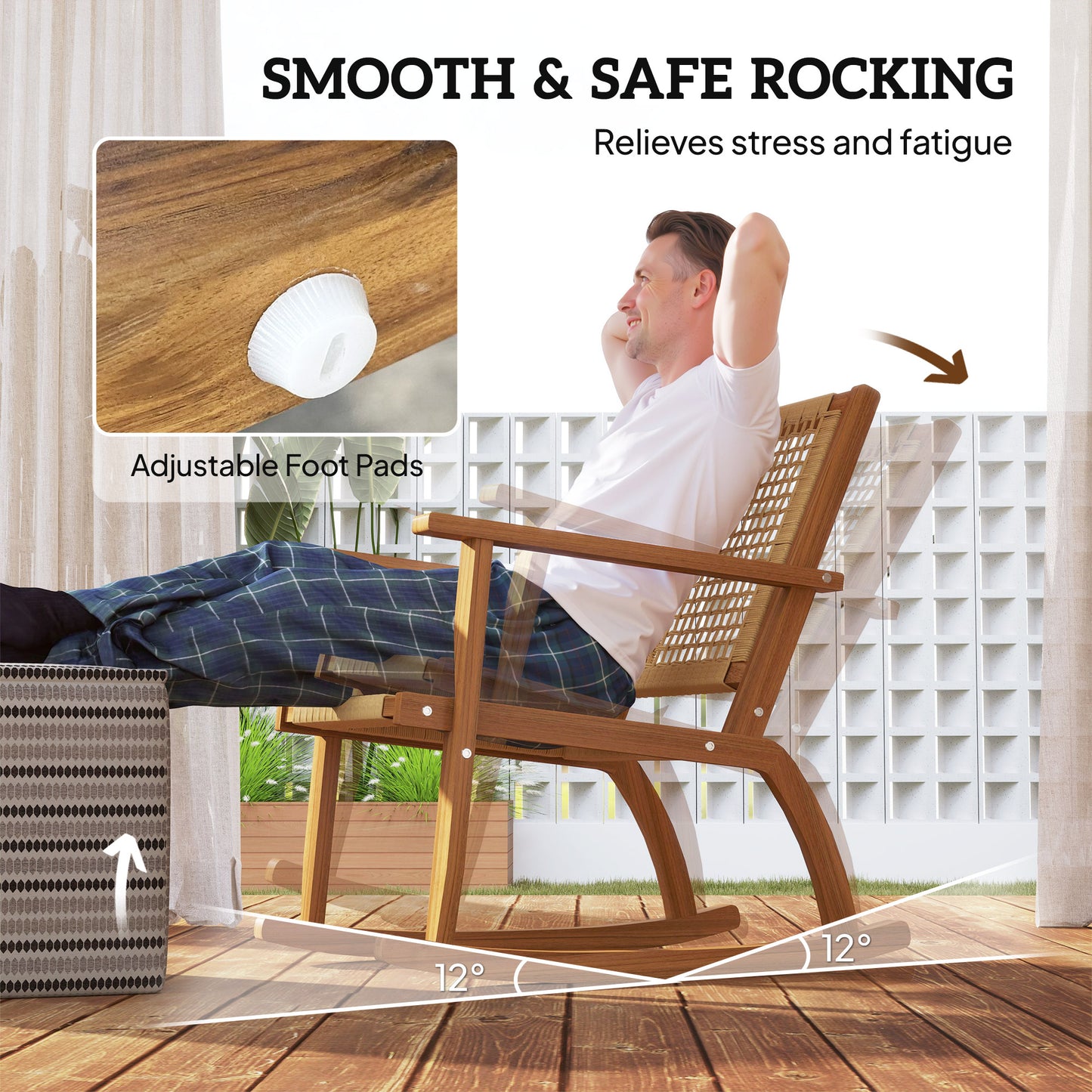 Outdoor Lawn Rocking Chair Set of 2