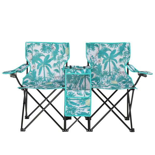 Pineapple Pattern Fishing Chair Iron Bracket Oxford Cloth 85kg With Sun Umbrella