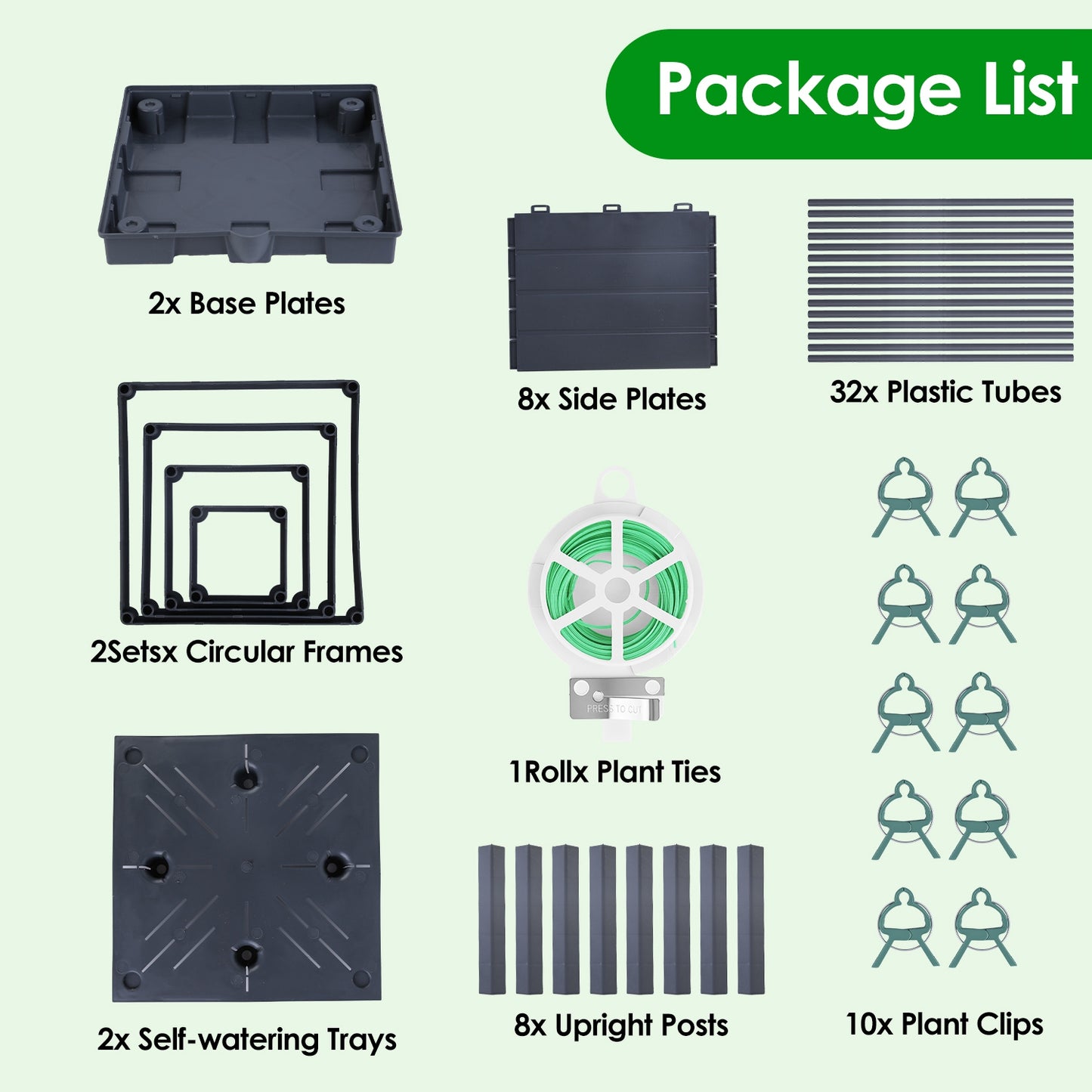 2Pack Raised Garden Bed Boxes With Trellis 56in Tomato Self-Watering Planter Box Indoor Outdoor With 4 Adjustable Heights 10 Clips 65FT Ties For Climbing Vegetables Flowers Vines