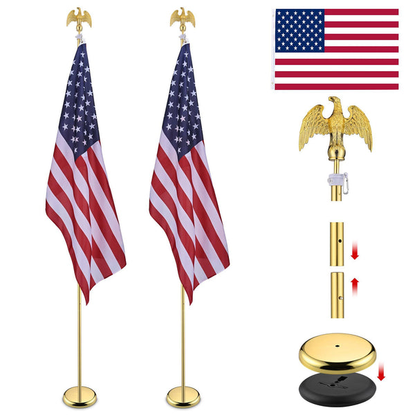 2 Pcs 8 Ft  Indoor Flag Pole
