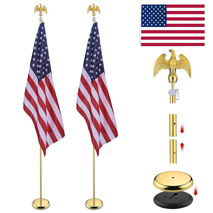2 Pcs 8 Ft  Indoor Flag Pole