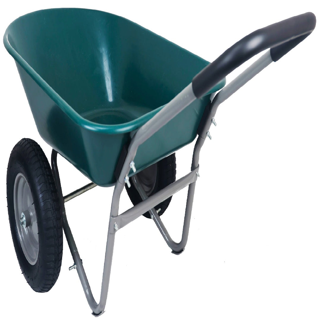 Only Supports Self Pickup  Dual-Wheel Home Garden Yard Utility Wheelbarrow Cart With Built-in Stand