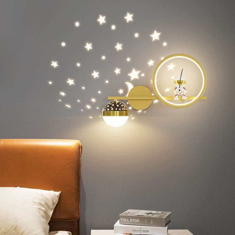 Children's Room Aisle Cartoon Astronaut Star Sky Ball Bedroom Bedside Lamp