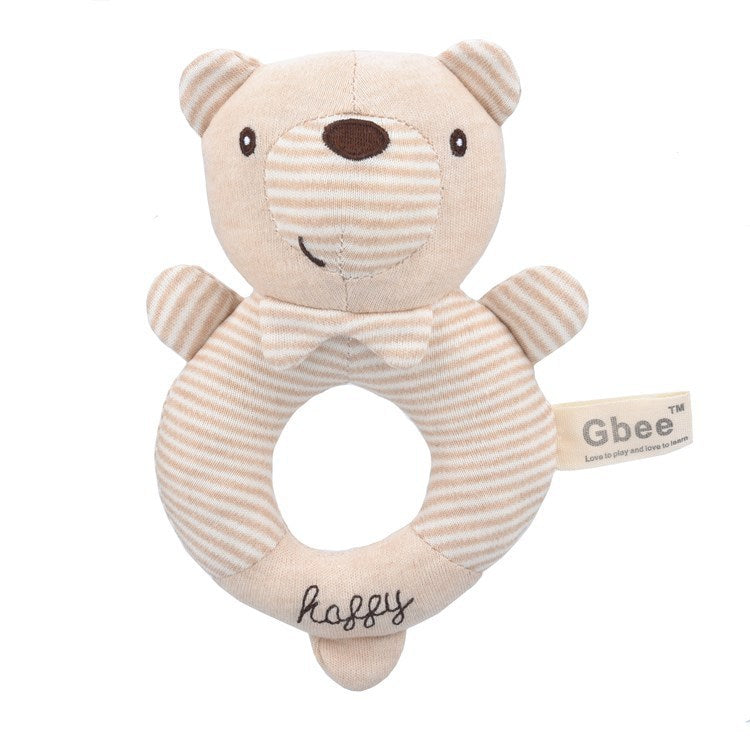 Baby Rattle Plush Early Education Animal Toy Round Rattle Stick Baby Soothing Toy