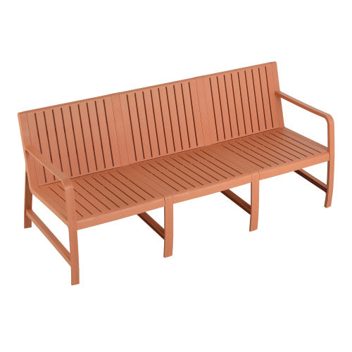 1-Piece Indoor Outdoor Furniture 3-Seater Sofa Waterproof PP Material - Easy Assembly Patio Conversation Set