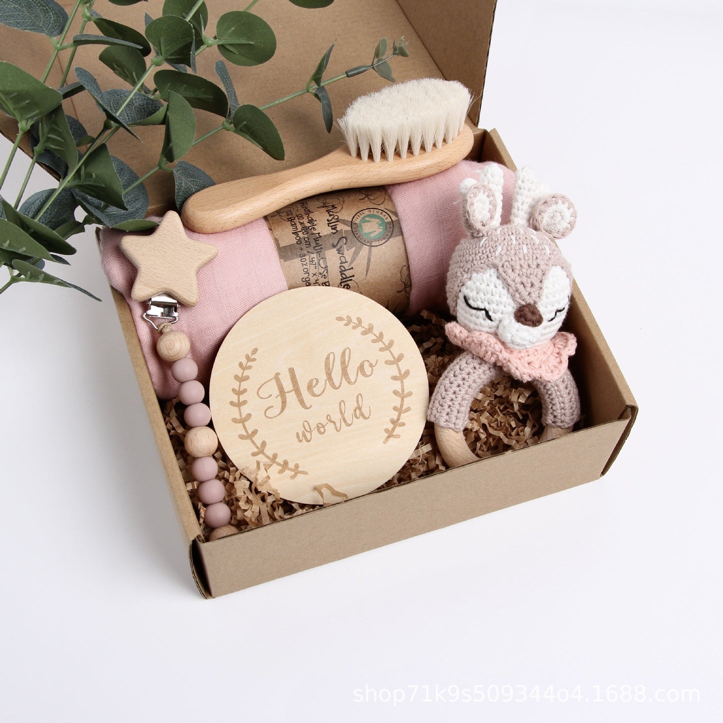 Christmas Reindeer Baby Baby Shower Gift Set Wooden Panda Toy