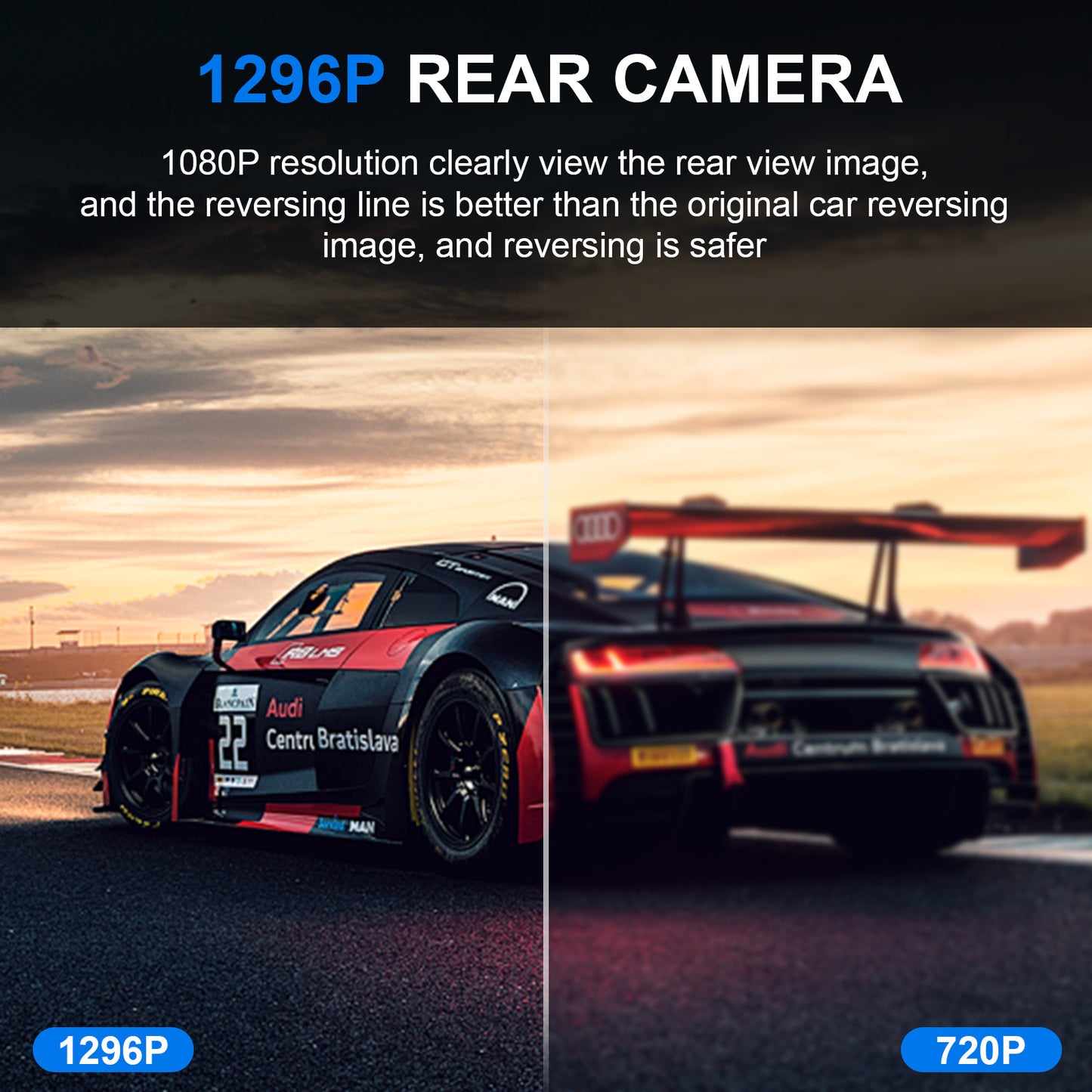 1296P HD Wifi Dash Cam Pro Car Camera Recorder 3-Lens Front Rear Night Vision UK