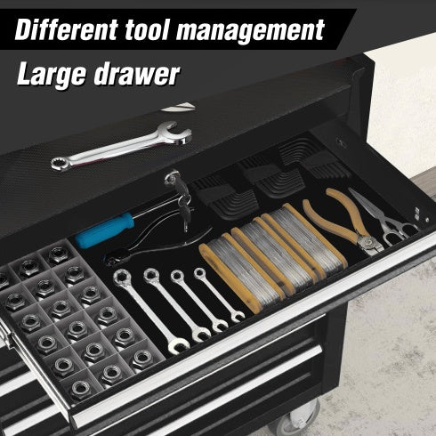 Rolling Tool Chest With 7-Drawer Tool Box With Wheels Multifunctional Tool Cart Mechanic Tool Storage Cabinet For Garage, Warehouse, Workshop, Repair Shop