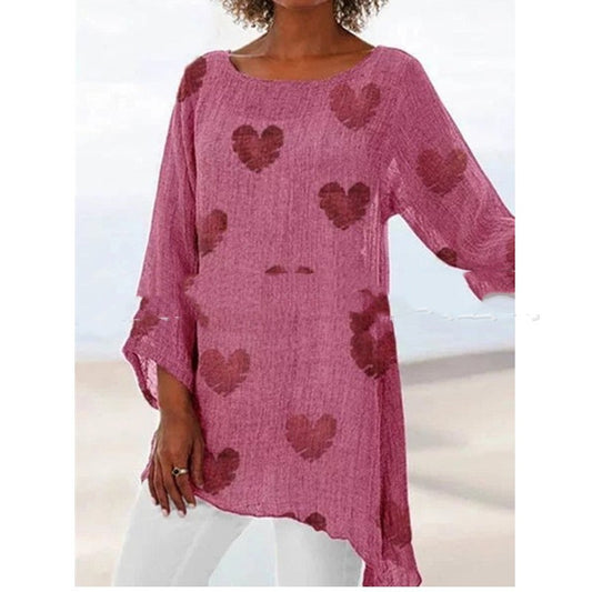 Loose Plus Size Women's Clothing T-shirt Printed Blouse