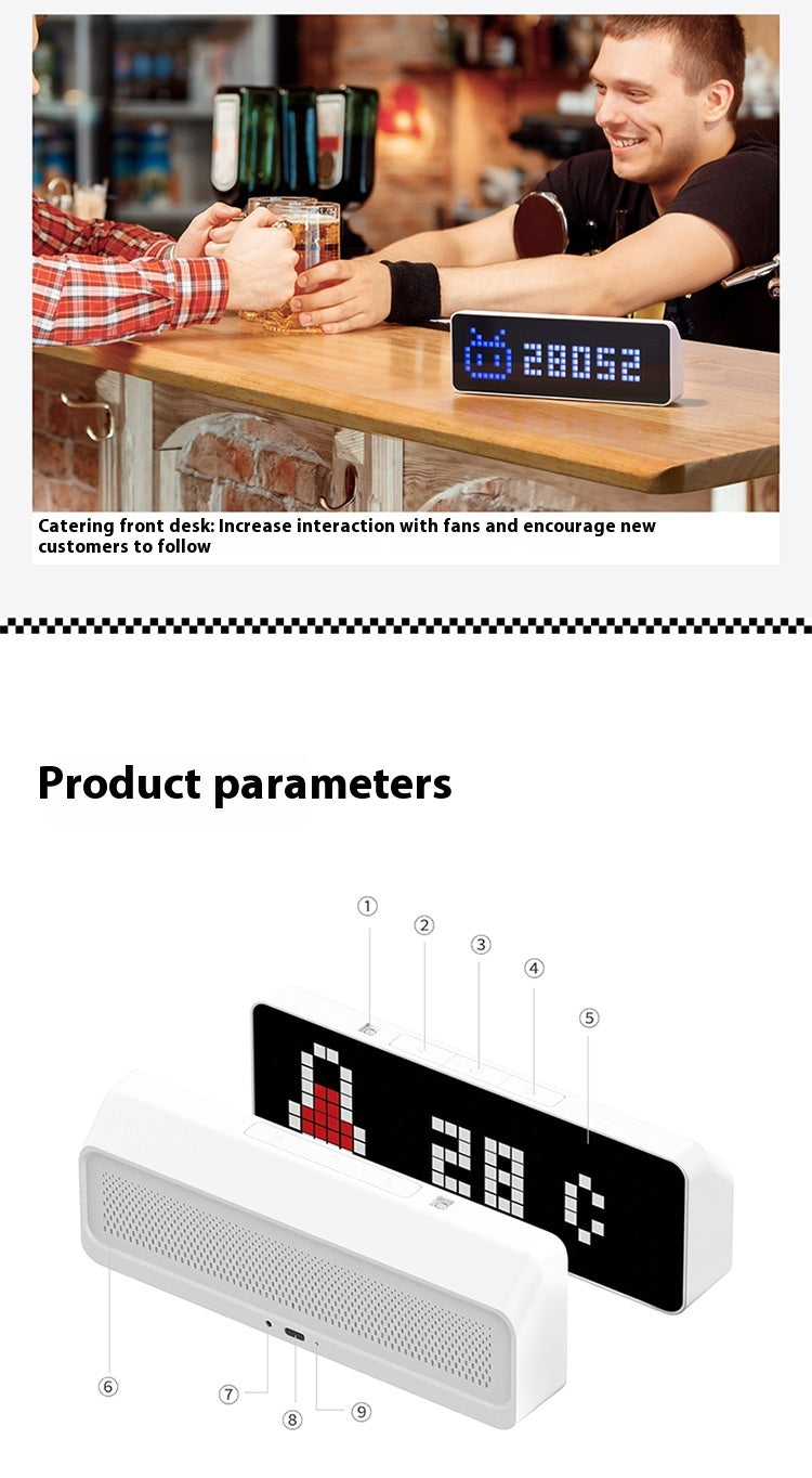 Self-media Blogger Multi-functional Desktop Clock Pixels