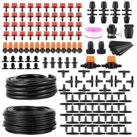 1Set Drip Irrigation Kit Automatic Garden Irrigation System Misting Plant Watering Drip Kit For Garden Greenhouse Flower Bed Patio Lawn