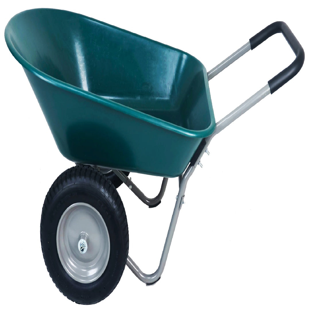 Only Supports Self Pickup  Dual-Wheel Home Garden Yard Utility Wheelbarrow Cart With Built-in Stand