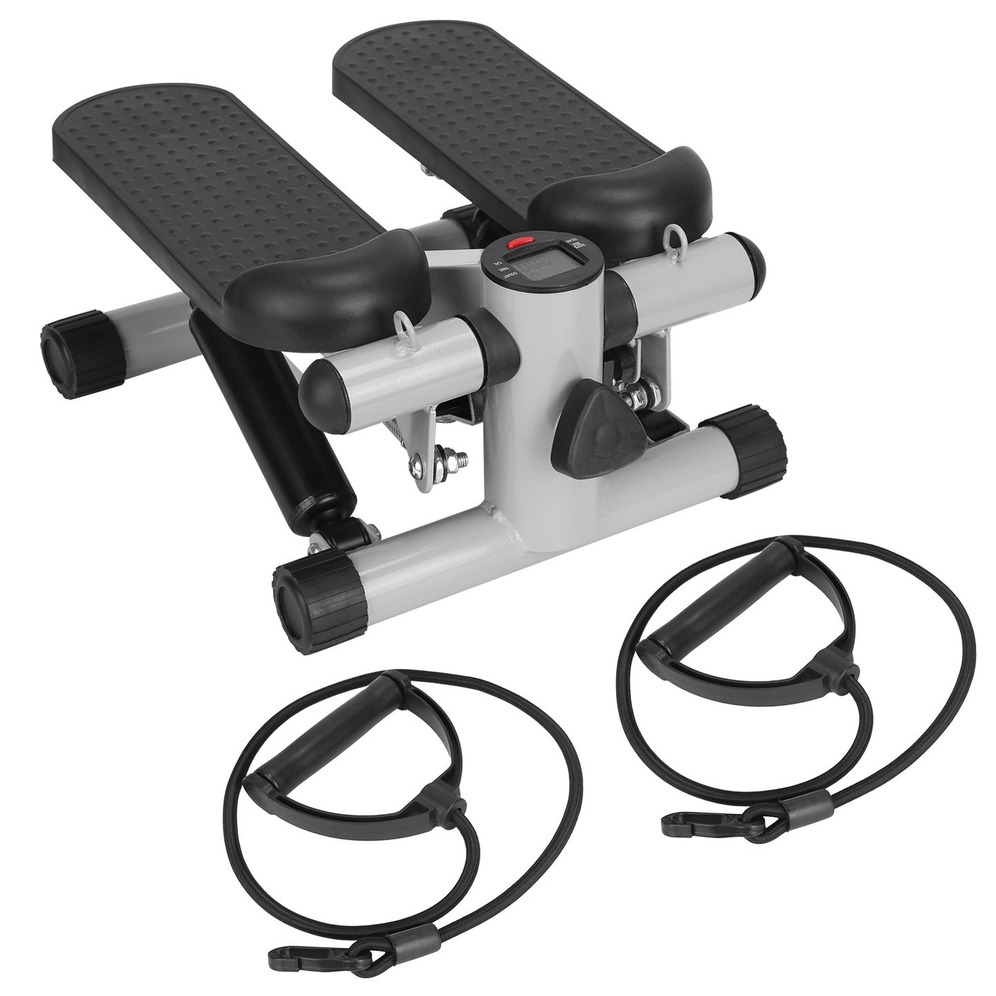 Stepper For Exercise Mini Fitness Stepper With 2 Resistance Bands LCD Monitor Max 330.7LBS Load Stair Stepper Quiet Stepper