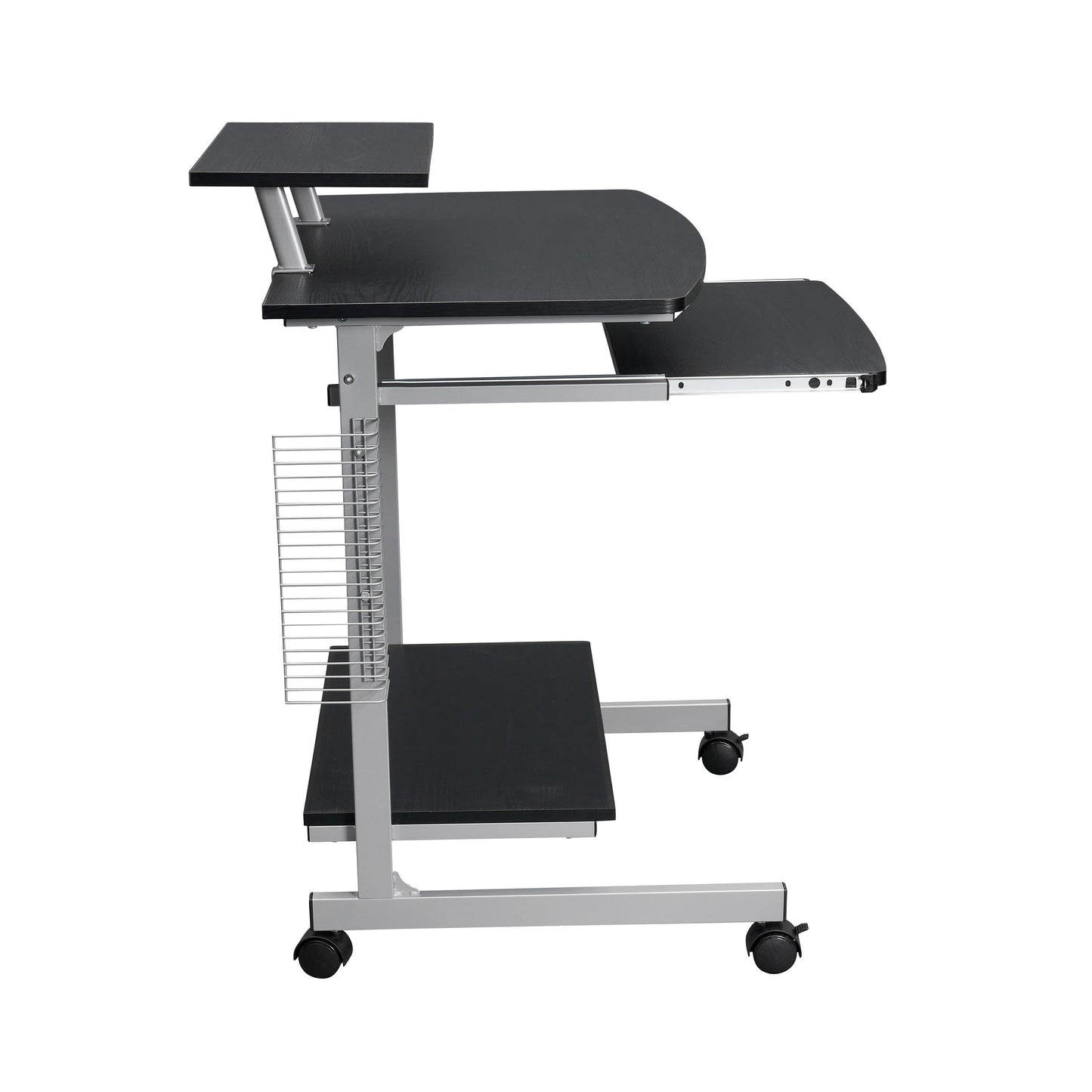 Compact Computer Cart With Storage Space, Dark Coffee Color,Prohibited Platform Amazon