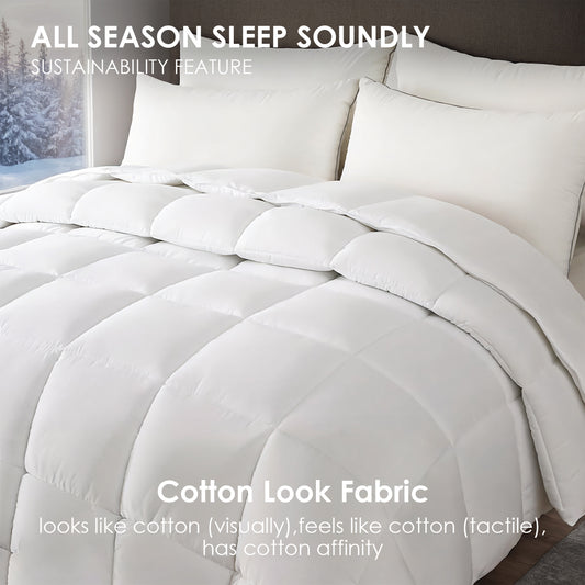 White Oversized Checkered Quilted Plump Duvet Luxury Hotel-grade Comfort For Bedrooms And