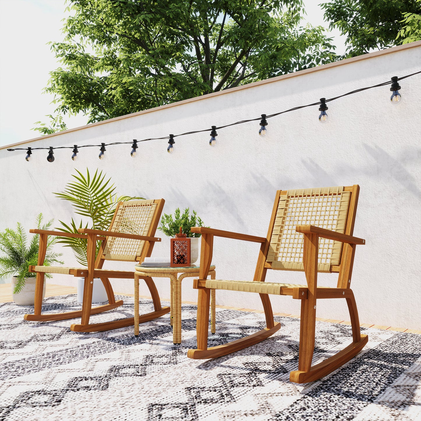 Outdoor Lawn Rocking Chair Set of 2