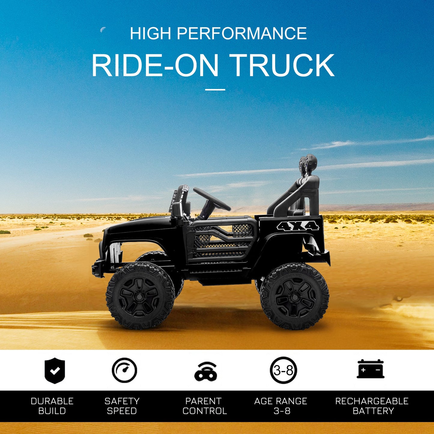 12V Battery Powered Kids Ride On Car Off Road Truck Toy w/ Parent Remote