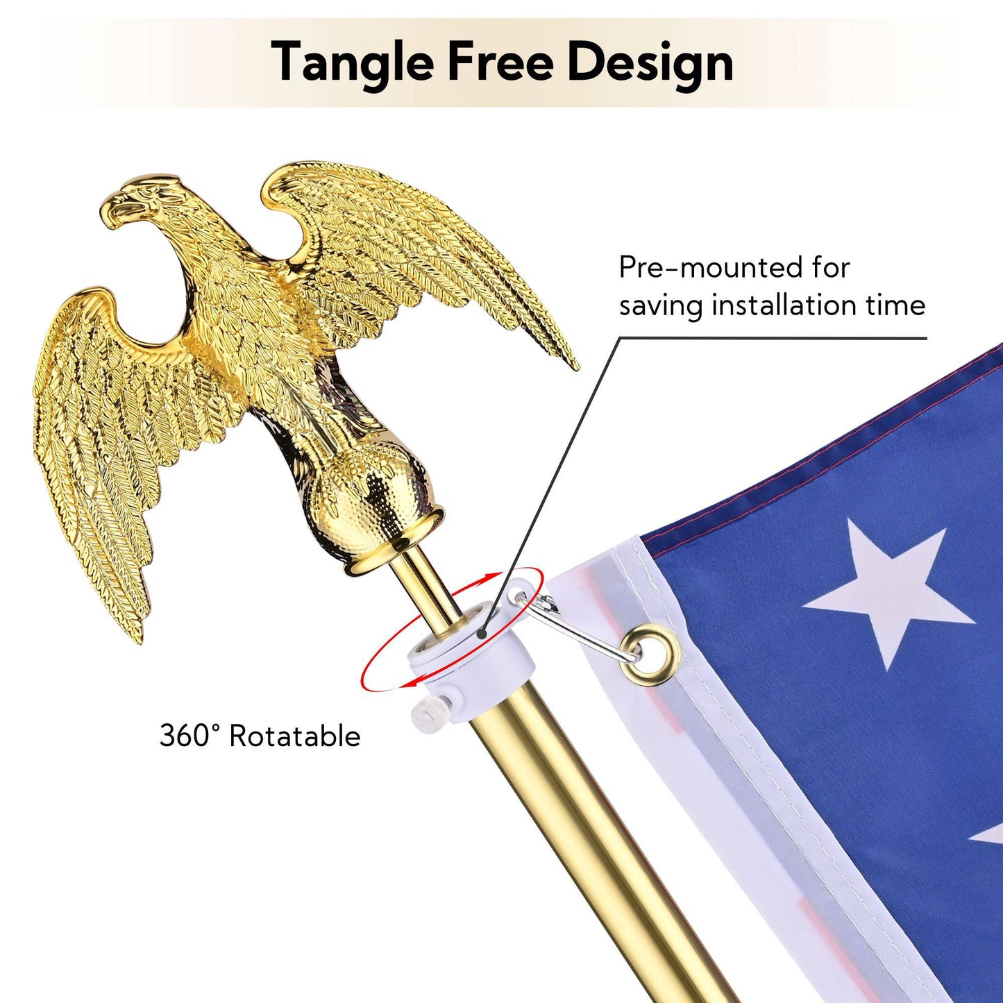 2 Pcs 8 Ft  Indoor Flag Pole
