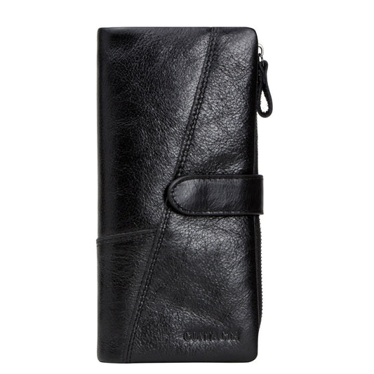 Black Angel Factory Supply Fashion Splicing Long Leather Men's Wallet