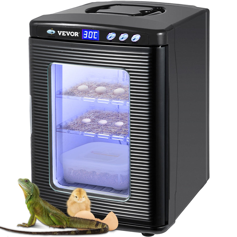 Black Reptile Incubator 25L Scientific Lab Incubator Digital Incubator Cooling And Heating 5-42°C Reptile Egg Incubator 12V/110V Work For Small Reptiles