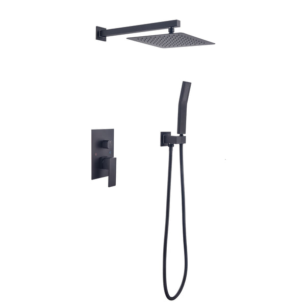 10 Inch Shower Head Bathroom Luxury Rain Shower Complete Combo Set Wall Mounted