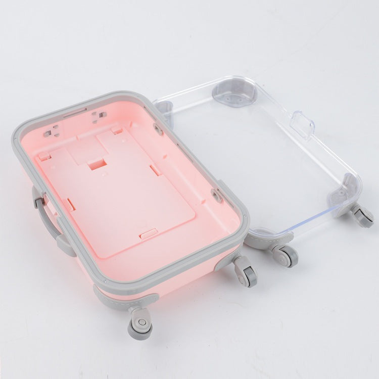 Children's Simple Cartoon Mini Suitcase Shape Storage Box