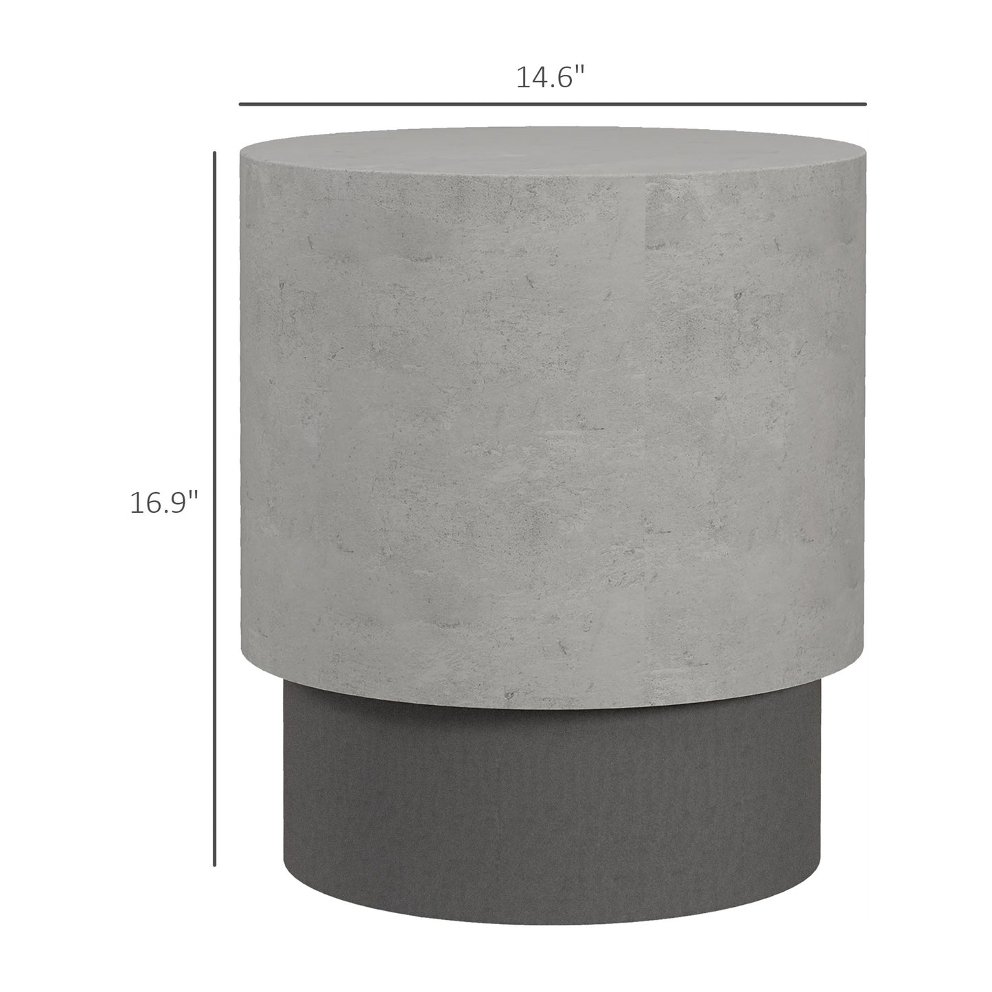 Lightweight Accent Table with Concrete Finish