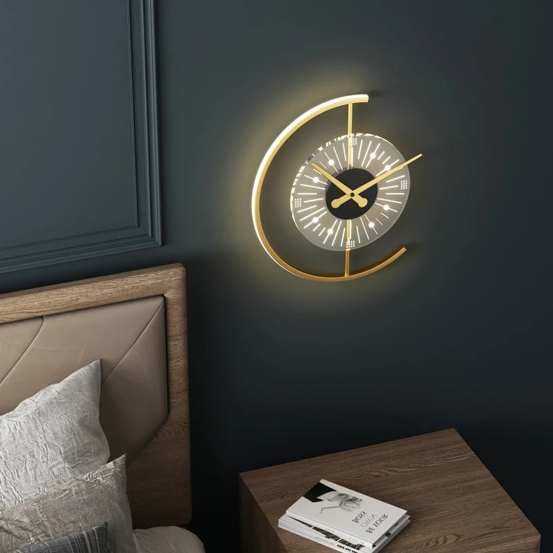 Light Luxury Living Room Creative Clock Bedroom Bedside Lamp
