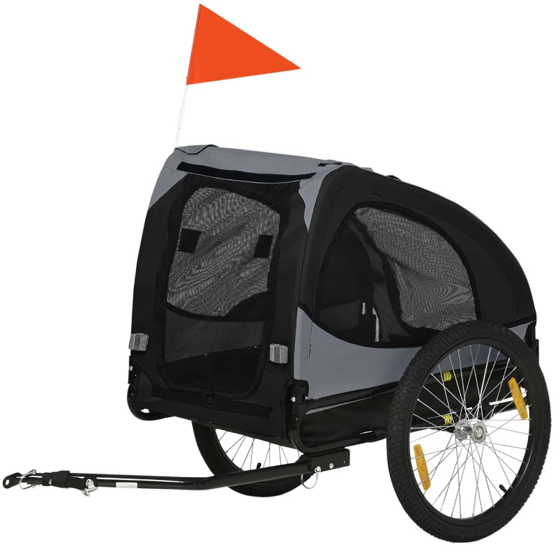 Dog Bike Trailer, Pet Stroller With Wheels For Medium Dogs, Black
