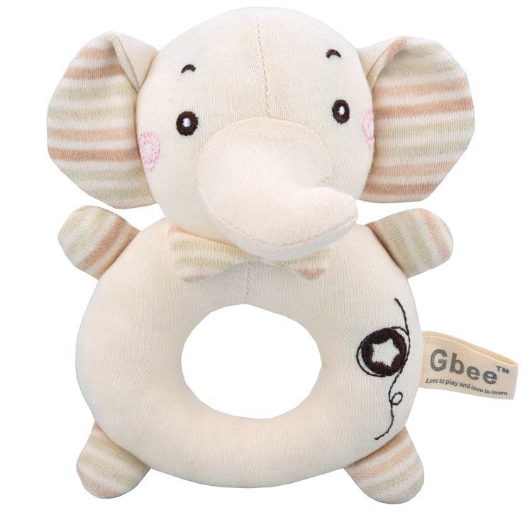 Baby Rattle Plush Early Education Animal Toy Round Rattle Stick Baby Soothing Toy