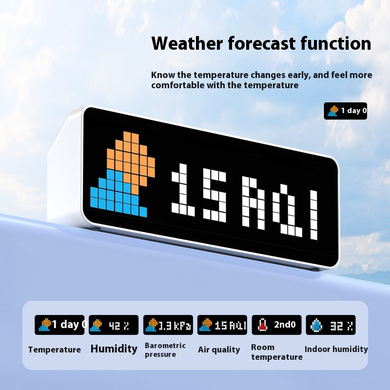 Self-media Blogger Multi-functional Desktop Clock Pixels