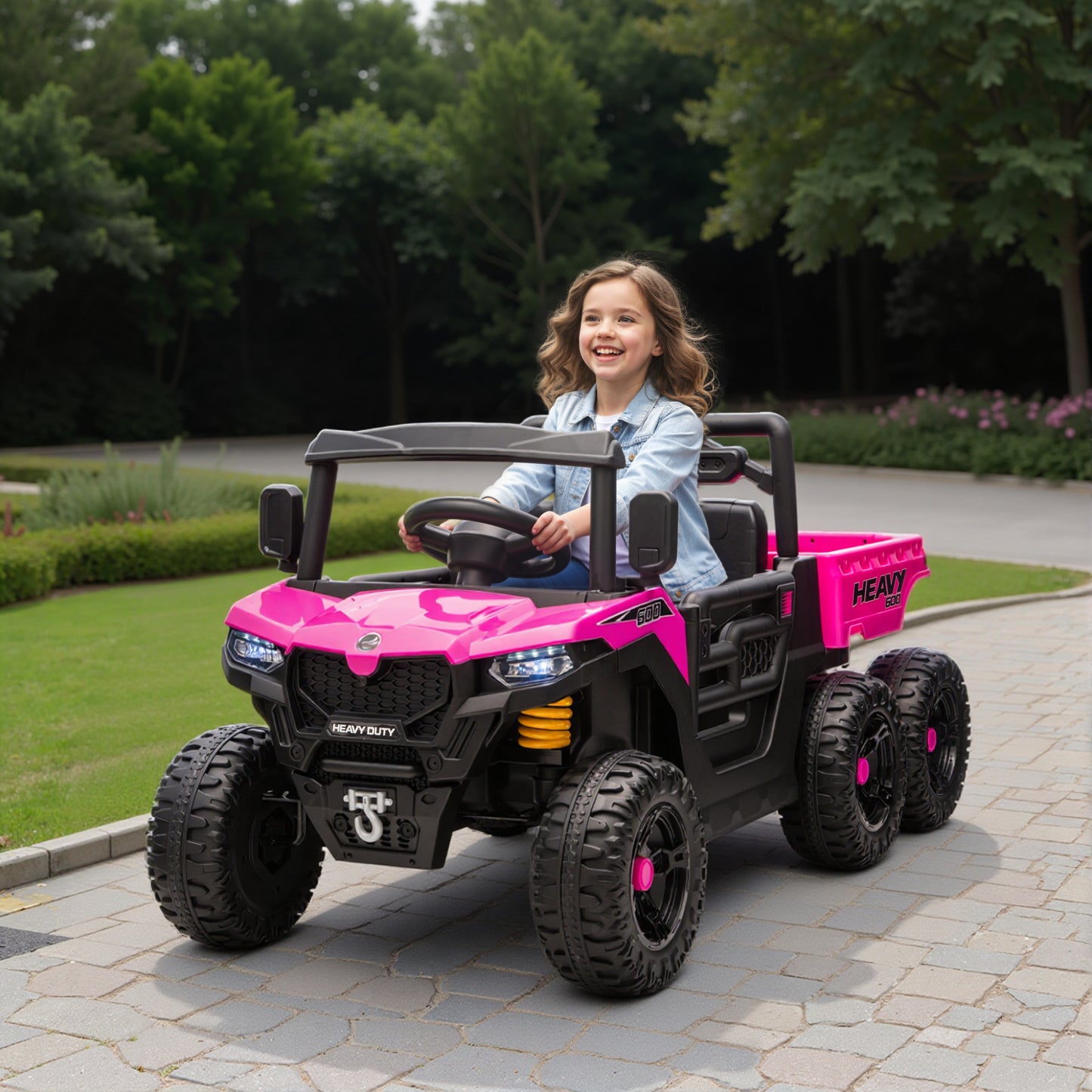 24V 4WD Kids Ride On Car with 6 Wheels