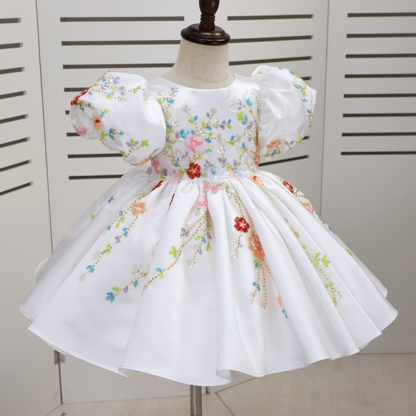 Girls' Versatile Leisure Handmade Applique Luxury Party Dress