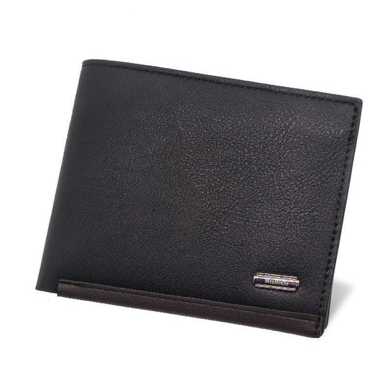 Men's Short Business Horizontal Tri-fold Bag Wallet