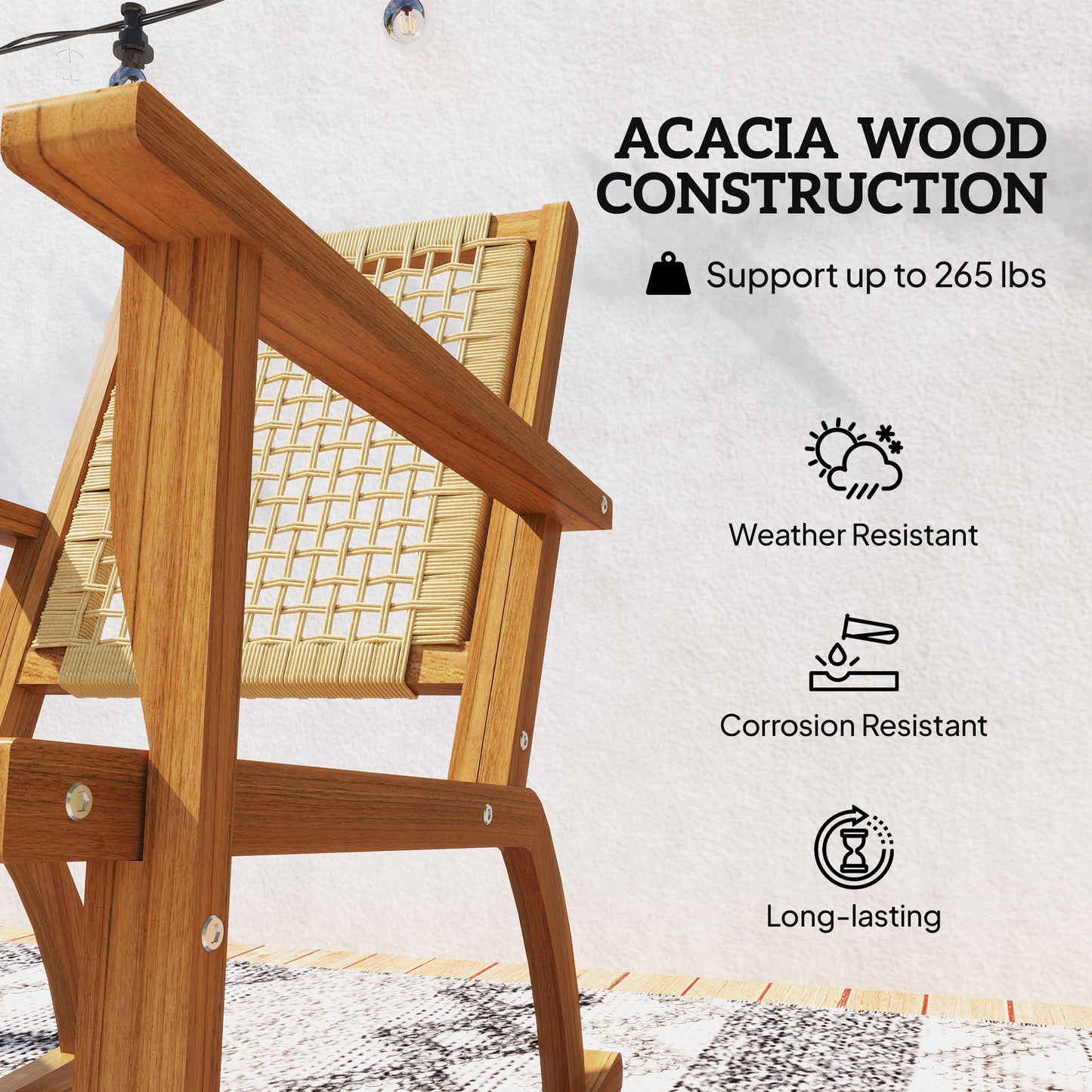 Outdoor Lawn Rocking Chair Set of 2