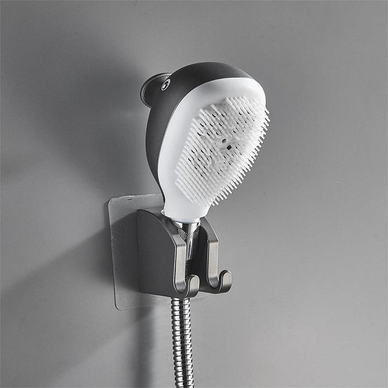 Grey Whale Holding Children's Shower Nozzle Soft Silicone