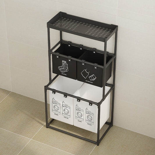 Simple Printed Multi-purpose Laundry Basket And Storage Rack