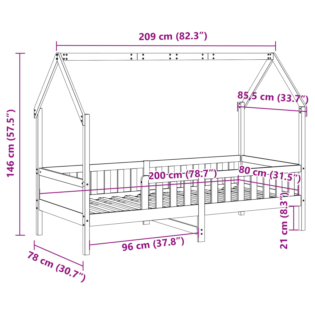 Children's Bed House Bed Solid Pine Wood   Children's Bed House Bed