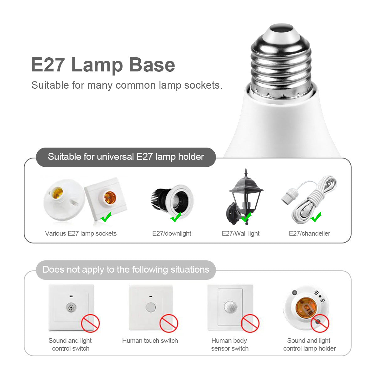 E27 Human Body Infrared Sensor Smart Light Bulb