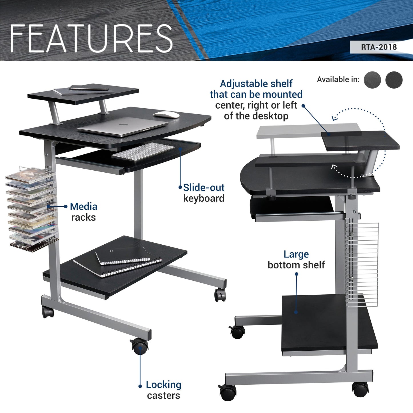 Compact Computer Cart With Storage Space, Dark Coffee Color,Prohibited Platform Amazon