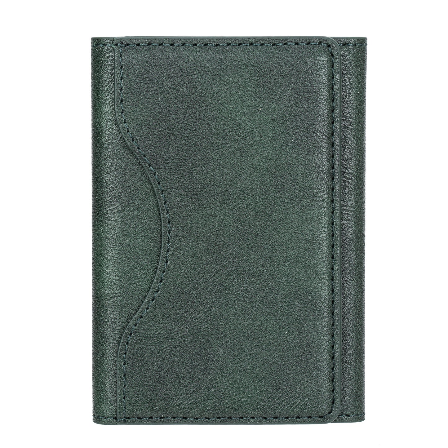 Leather Tri-fold Magnetic Wallet Card Holder