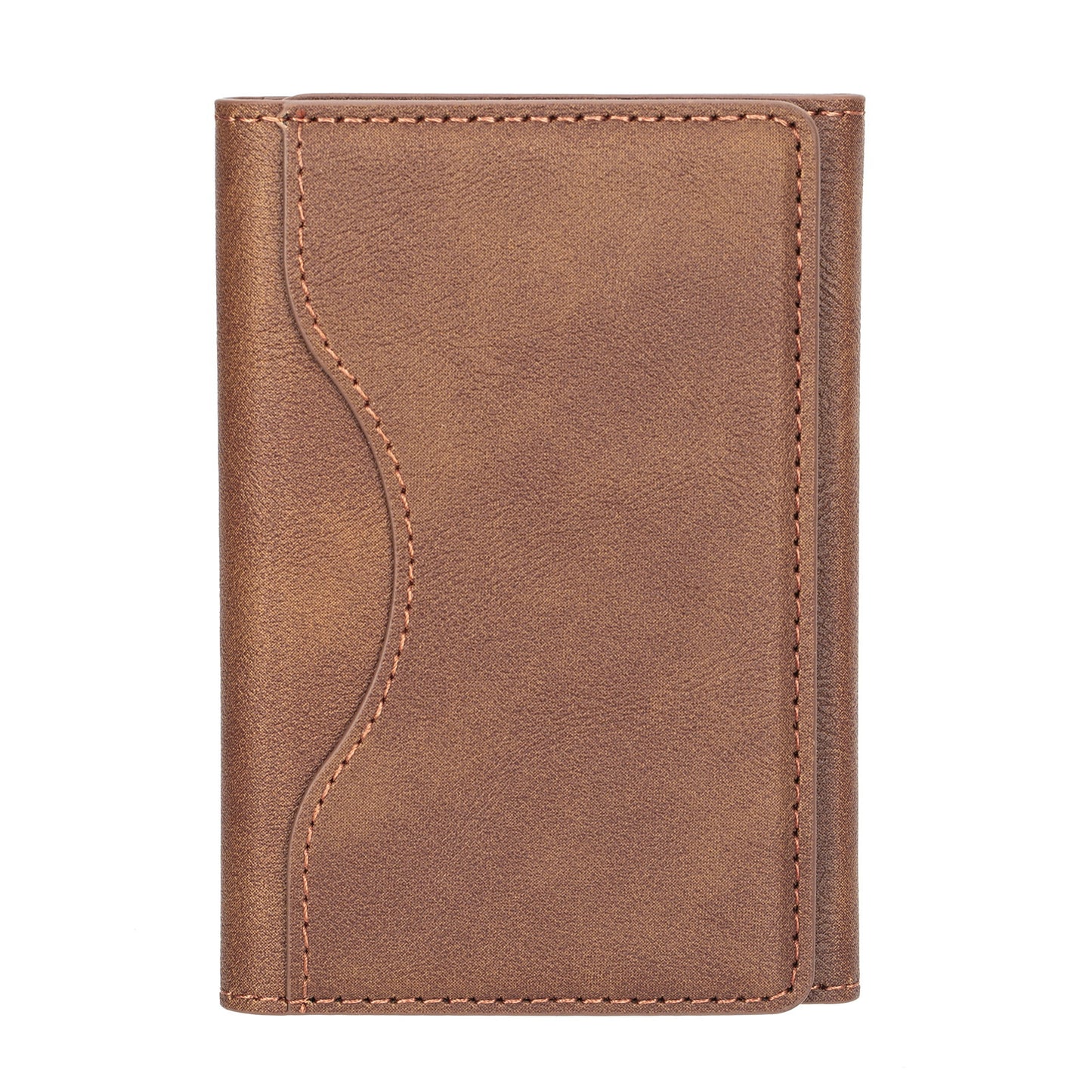 Leather Tri-fold Magnetic Wallet Card Holder