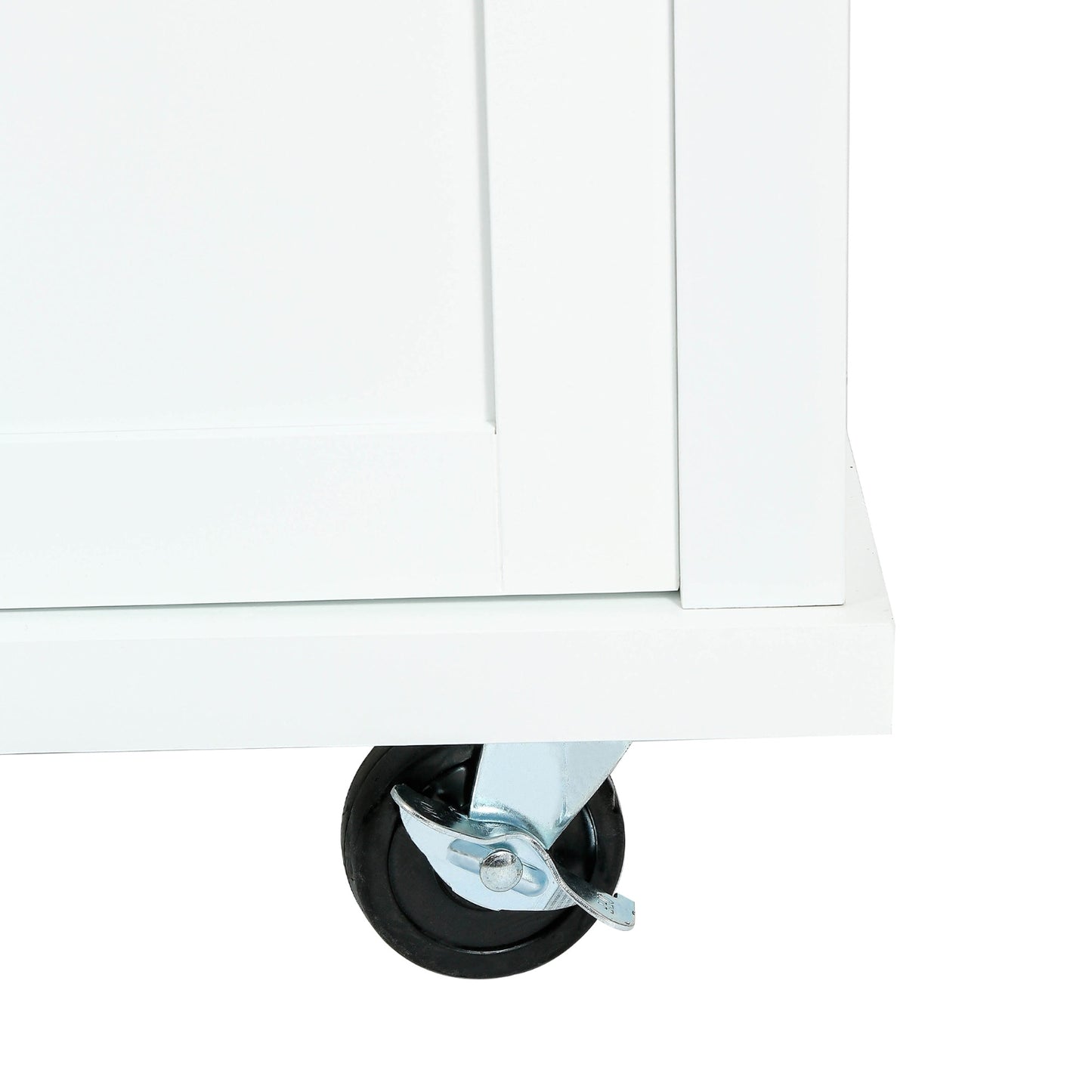 Kitchen Cart With Drop-Leaf Countertop, Cabinet Door, And Storage Racks
